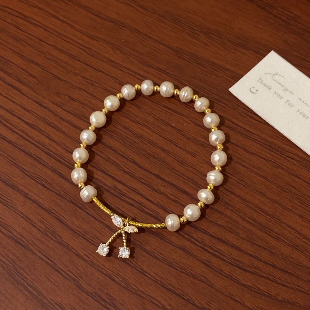 Bear, Flower Pattern Women's Gender Casual Bear Flower Freshwater Pearl Copper Plating Inlay Zircon Gold Plated Bracelets