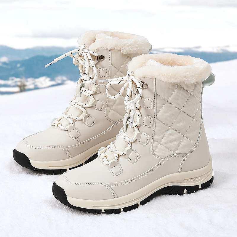 Botas de Nieve de Caña Media para Mujer, Cuero Sintético, Térmico, para Deportes image 1