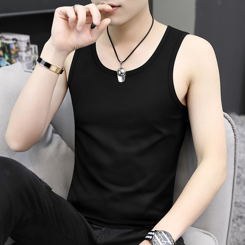 2 Pieces】Modal Men's Vest 2026 Summer Ice Silk Breathable Sports Tight-Fitting Sleeveless Tank Top for Fitness