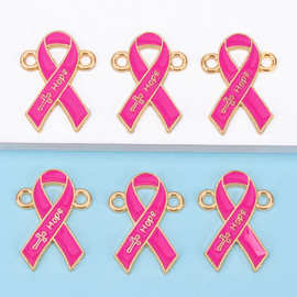 手链项链吊饰挂件diy配件材料KC金流行飘带滴油合金双吊吊坠连接