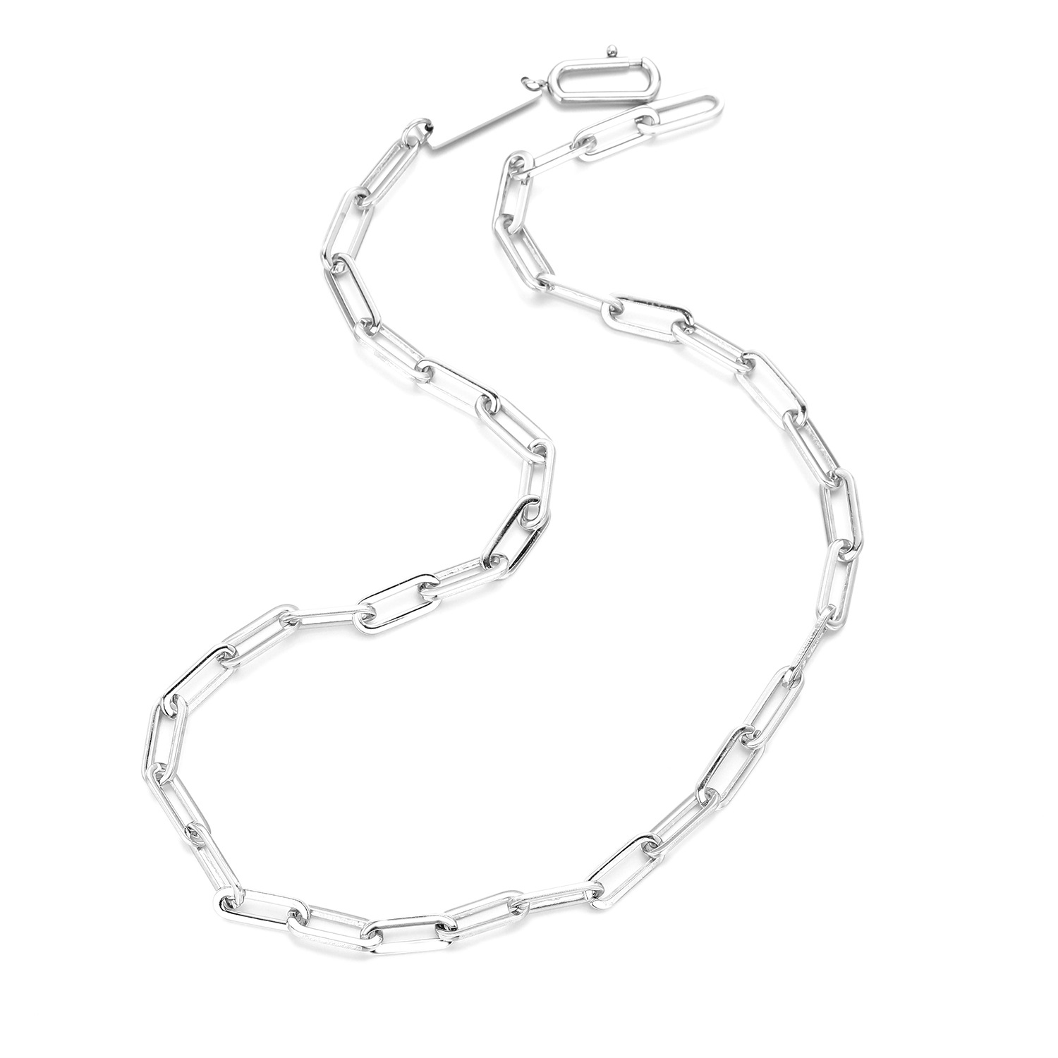 Schlichte, ineinandergreifende Kette, farbechtes Handaccessoire, Unisex-Accessoire_voghion.com