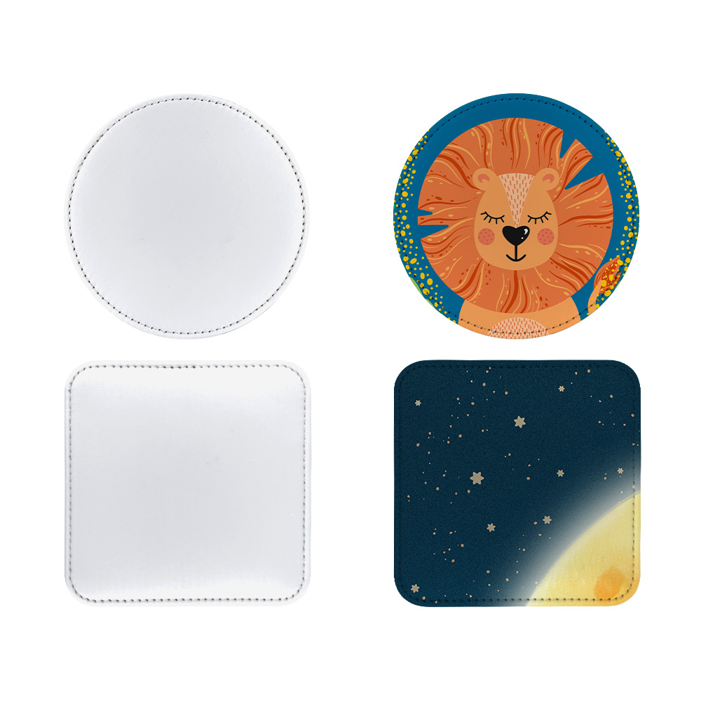 Nuevo producto de transferencia de calor posavasos de cuero para el hogar de oficina posavasos de cuero redondo antideslizante e impermeable al por mayor