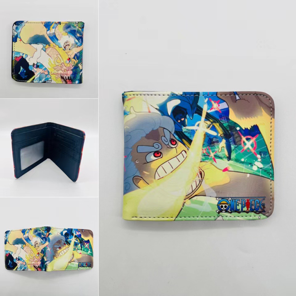 One Piece One Piece Cartera de dibujos animados japoneses Luffy Choba Solon plegable estudiantes PU cartera de cuero corta