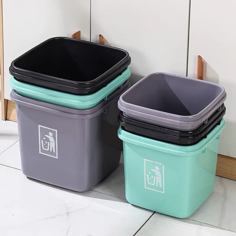 Large Capacity Trash Can Without Lid 30L 40L 60L Outdoor Property with Lid Kitchen Commercial Household Extra Large Classroom Bin