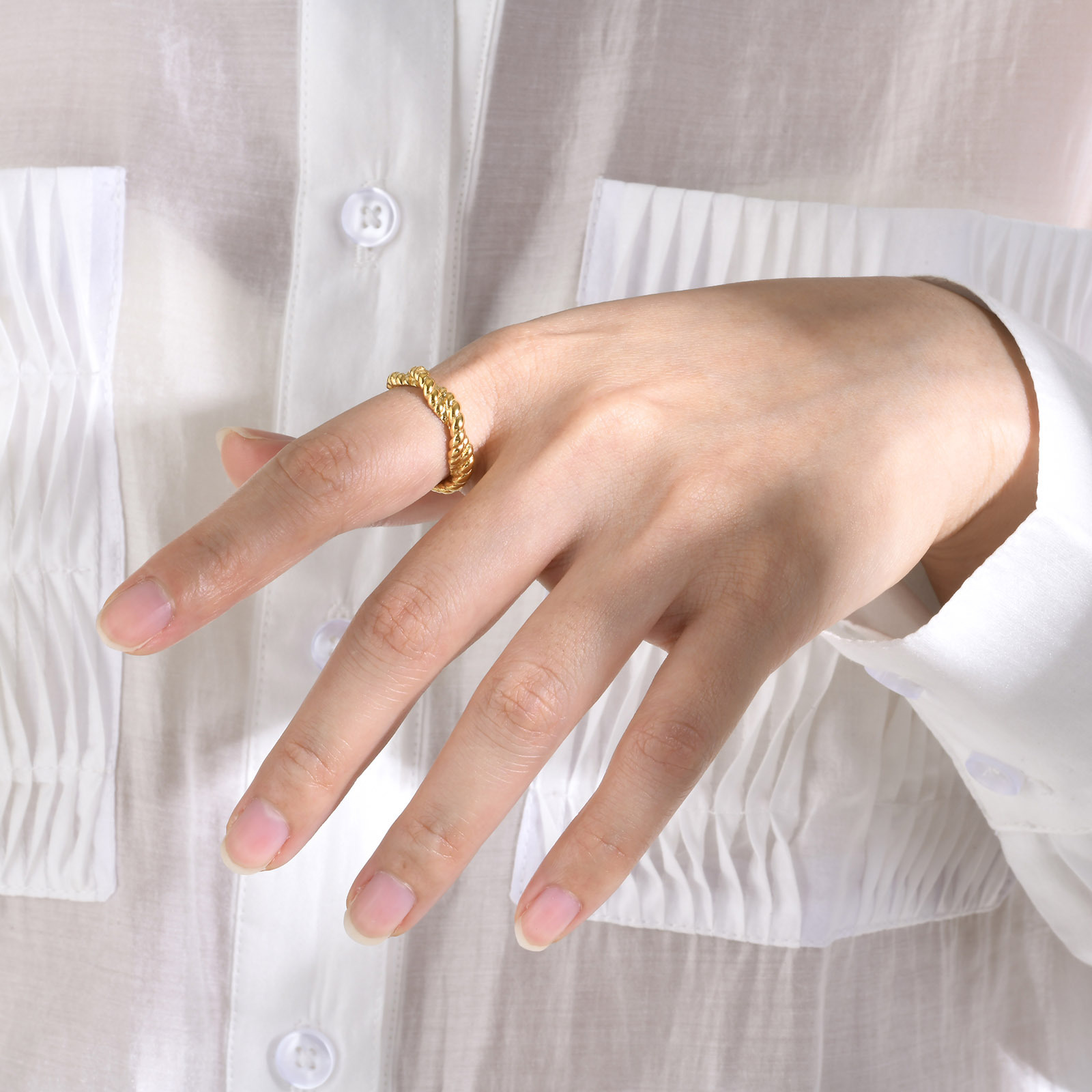 Vintage Style Geometric Titanium Steel Plating Rings