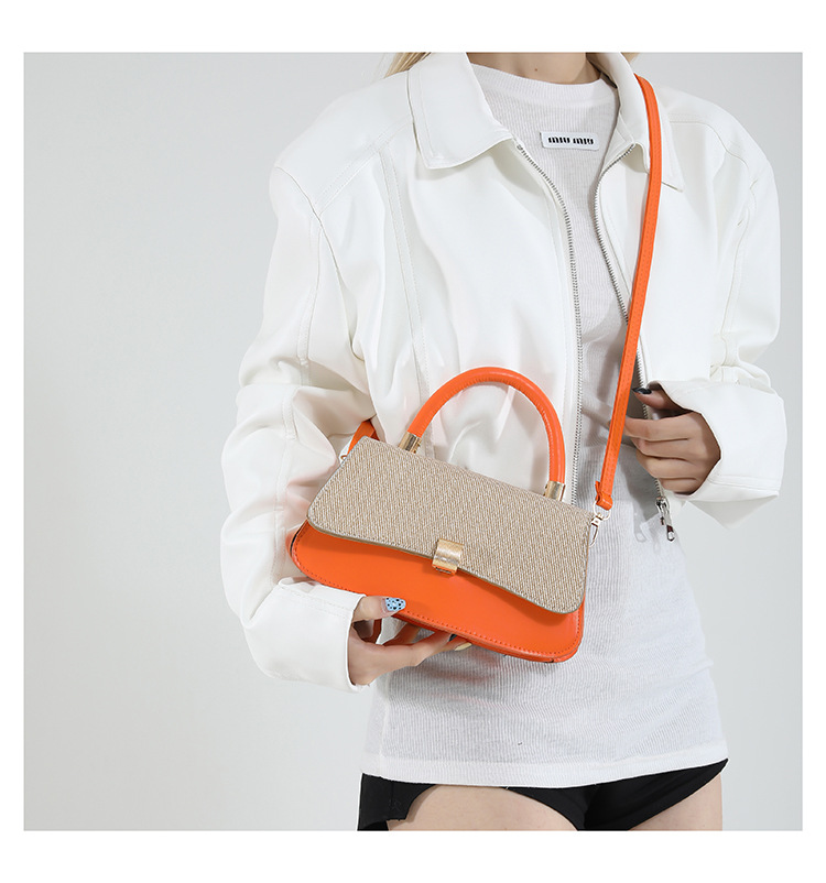 493g Weight Lock clasp Closure Type Single Shoulder Strap, Top Handle Strap Type Crossbody Bag Bags Type Daily Occasion Pu Leather Material Color Block, Solid Color Pattern All Seasons Season Women's Gender Streetwear Style Square Shape Small Size Women's Small Pu Leather Color Block Solid Color Streetwear Square Lock Clasp Crossbody Bag 18