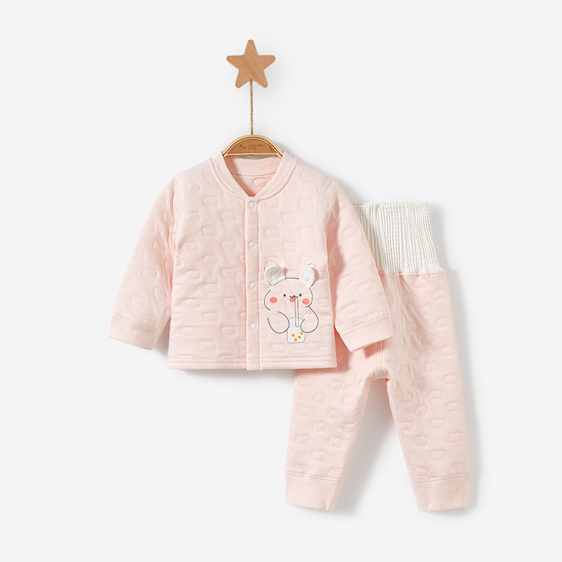 Bebé ropa de otoño traje de otoño e invierno Bebé Delgado acolchado cardigan dividido niños y niñas de cintura alta Calzoncillos largos ropa interior térmica para niños