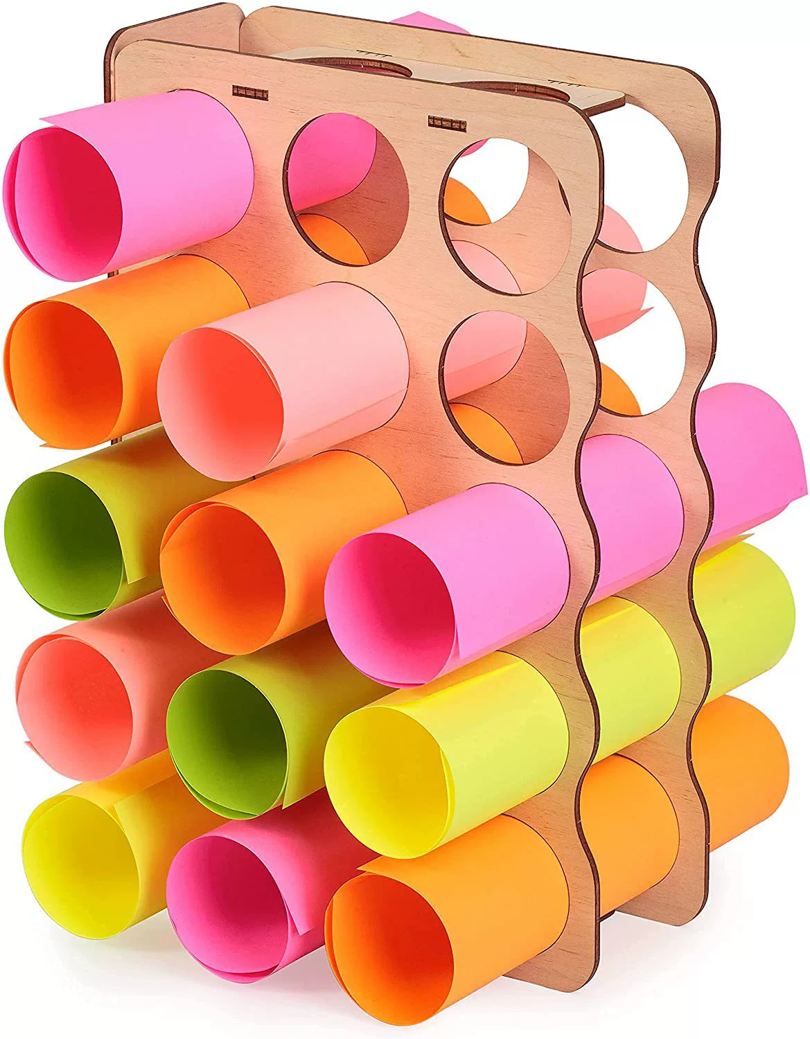 Деревянная картонная стойка настольная стойка для хранения бумаги ручной работы стеллаж для хранения многоцветной цветной бумаги