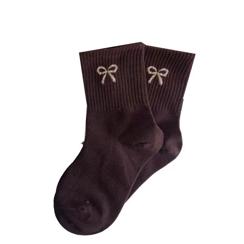 Children's cotton demi-season knee socks with bow, mid-length, for teenagers - Детские хлопковые демисезонные колготки до колена с бантами, средняя длина, для подростков