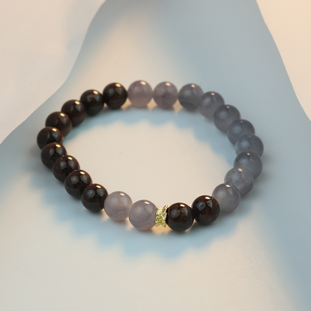 Pulseras de piedra natural de dos colores 2025 nuevo estilo chino exquisito versátil para enviar a amigos y amigas cuentas diey joyas