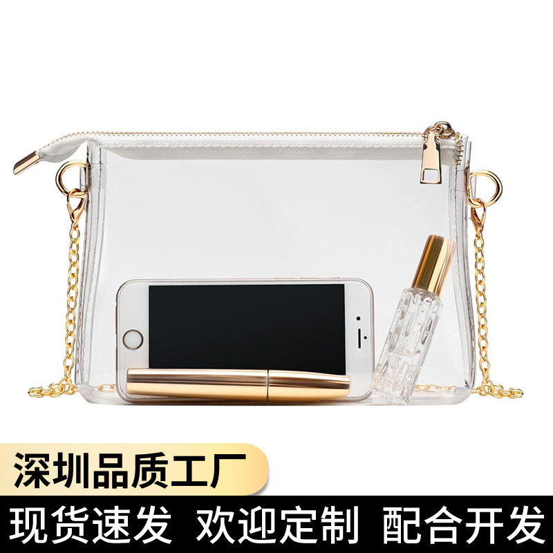 Amazon レディース 透明財布 スタジアム ミュージックフェスティバル承認済み ジッパー付き小型クロスボディバッグ 透明脇の下バッグ|undefined