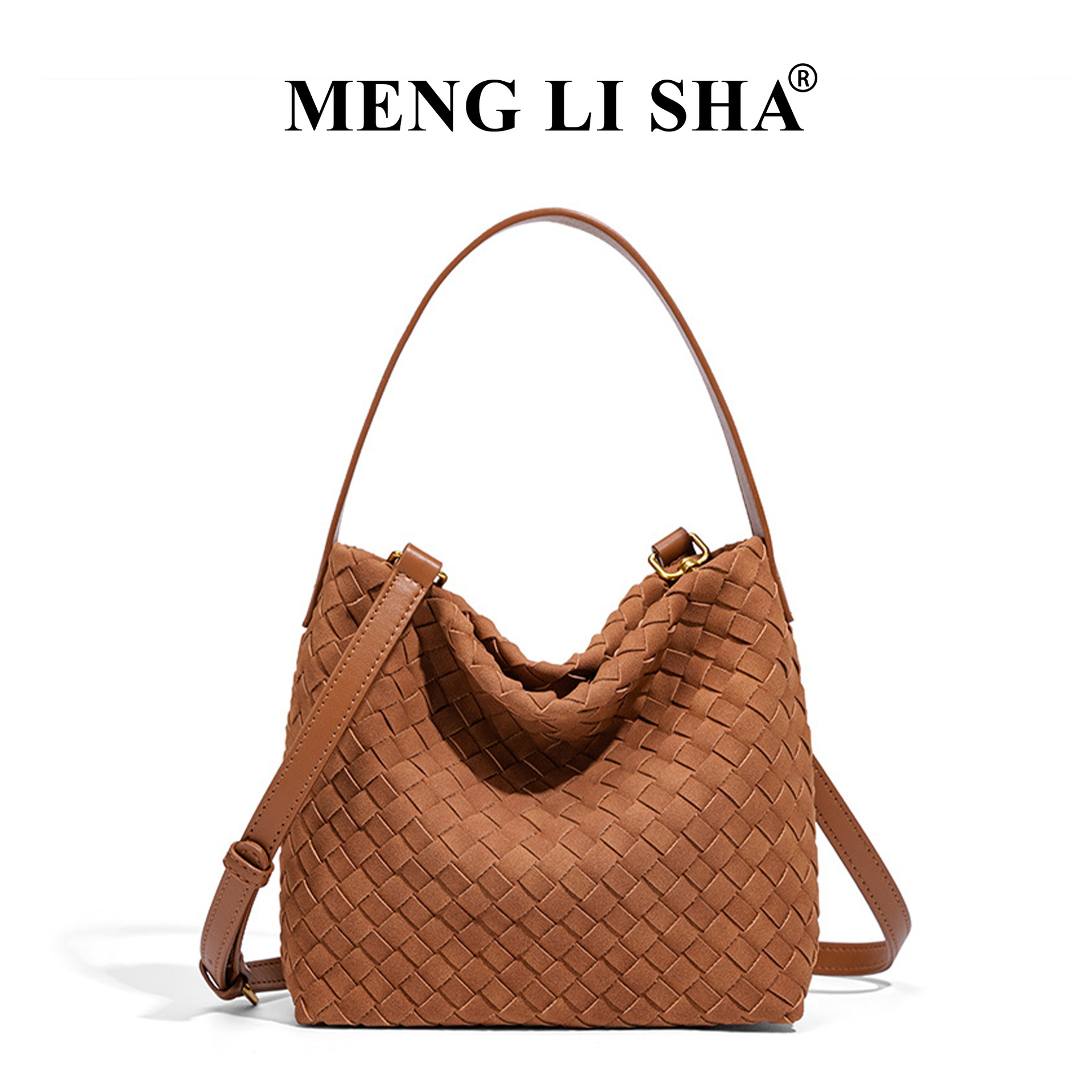 Women's 2026 New Luxury Woven Bucket Bag - Versatile Commuter European & American Fashion Shoulder Crossbody Tote Bag - Thumbnail 7