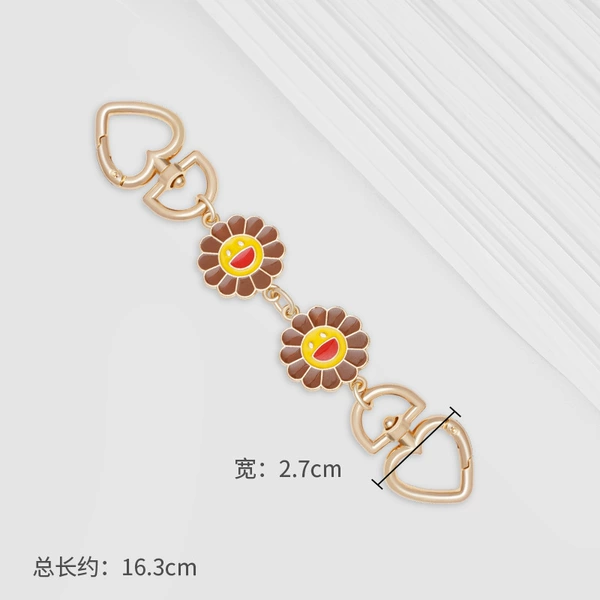 Brown Sun Love Buckle Extension Chain Straight Gold