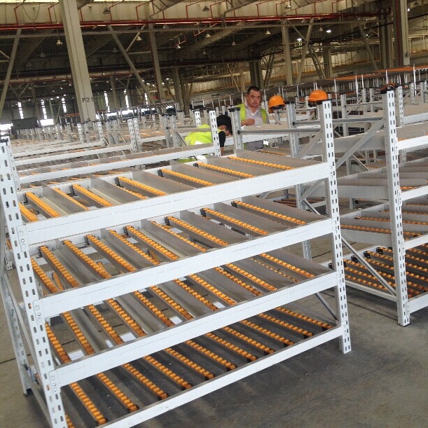 流利式货架，根据承载可选配钣金、铝合金流利条，滑动顺畅