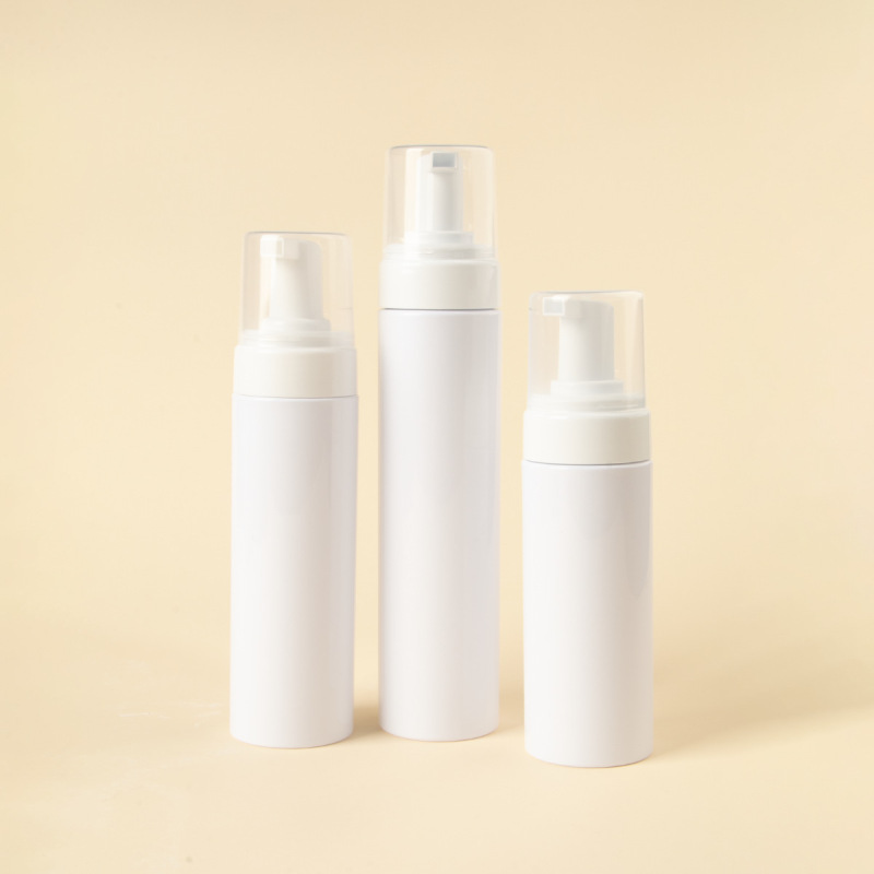 旅行用携帯プッシュ式ムース発泡ボトル120ml 白色PETプラスチック洗浄ボトル包装材42歯口フォームボトル|undefined