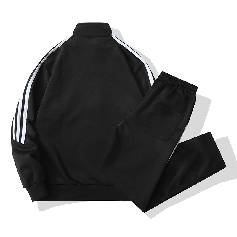 Otoño de tres barras de cuello de vestir ropa deportiva para hombres running fitness juvenil con traje blanco comercio exterior