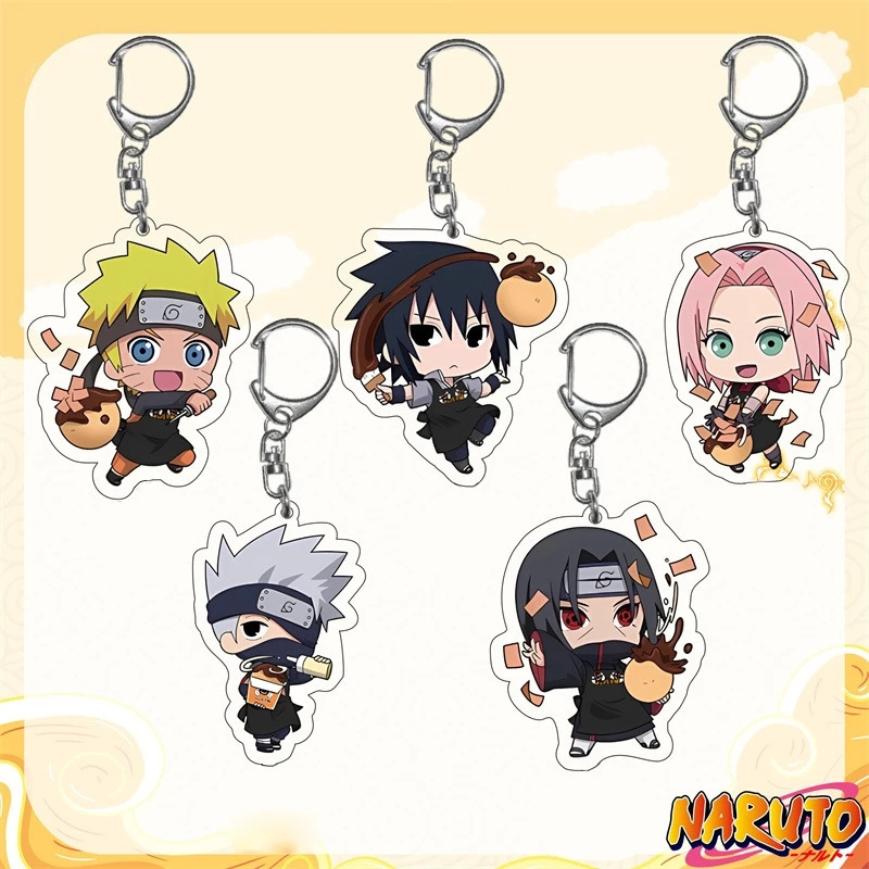 Naruto Kakashi Naruto Sasuke 2D Anime Star Cartoon Acrylic Pendant Keychain