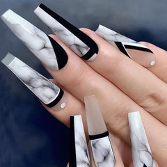 Black and White Marble Gradient Nail Art Nails OEM/ODM Wholesale Nail Art Nail Tips