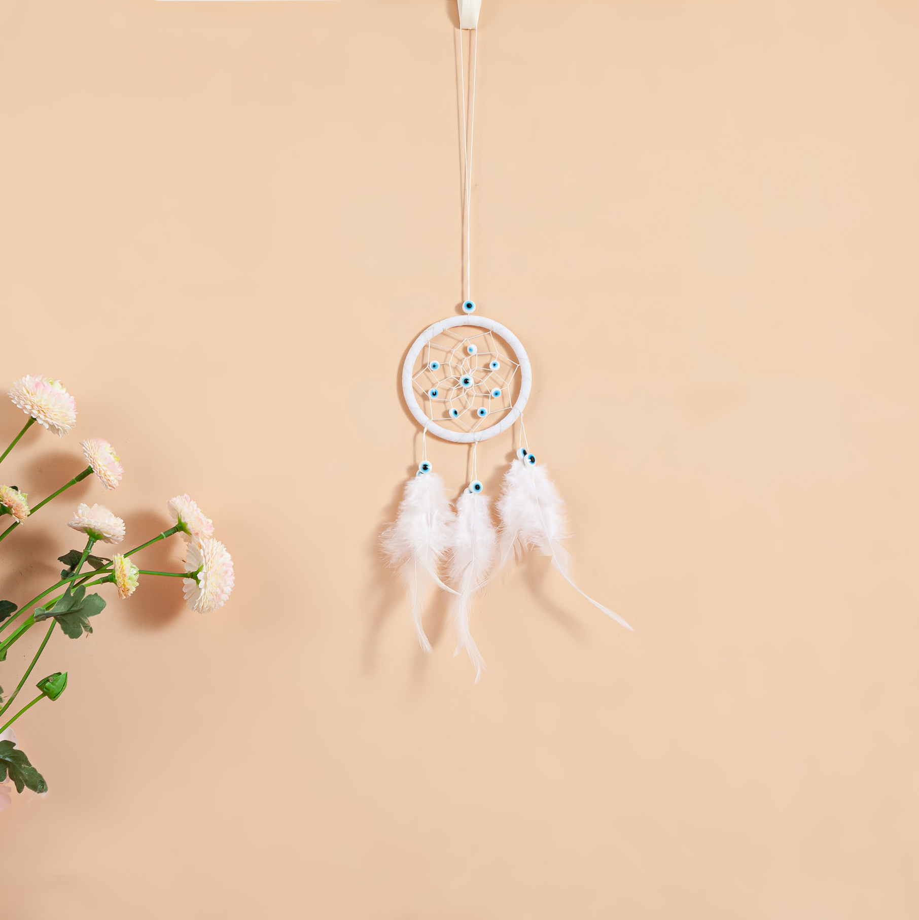 Transfronterizos de automóviles dreamcatcher red colgante bolsas decoración colgante decoración de automóviles plumas pequeños colgantes regalos de vacaciones