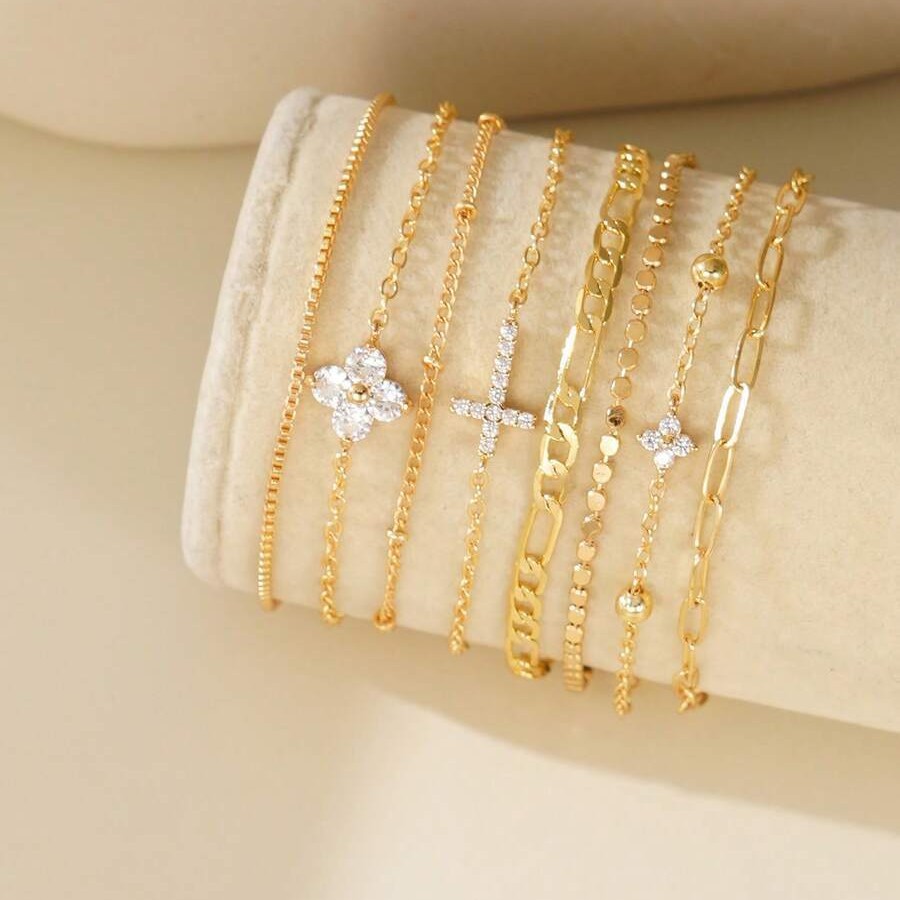 Multi-layered Chain Charm Bracelet For Women Simple Luxury Style_voghion.com