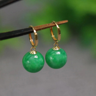 Authentic Chalcedony A goods round bead earrings s925 sterling silver lucky transfer bead earrings earhook temperament chalcedony earrings