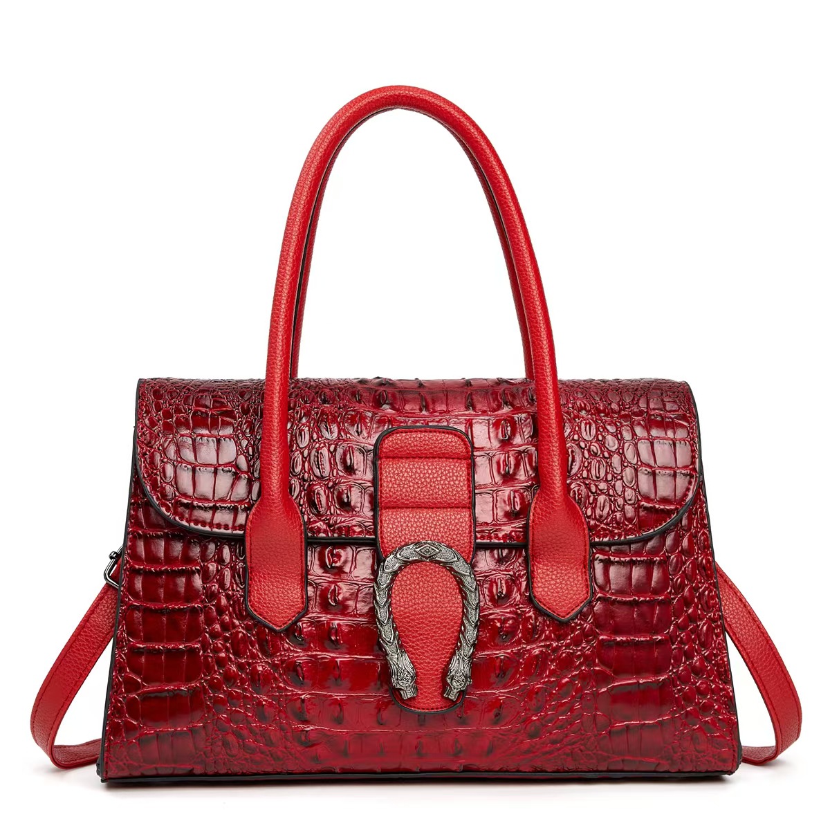 Clásico cocodrilo estampado bolso de mano casual de gran capacidad versátil bolso de hombro de moda de viaje mochila bolso de mano