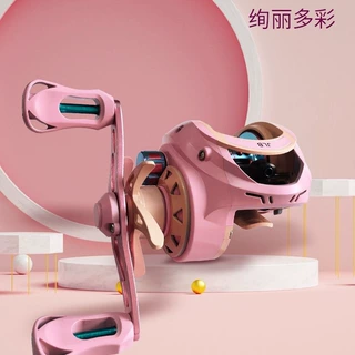 水滴轮马卡龙粉色清新女生远投金属渔线轮防炸线协力报警厂家批发
