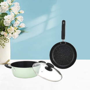 Royalstar Household Wok Frying Pan Soup Pot Aijia Non-Stick Pan Set