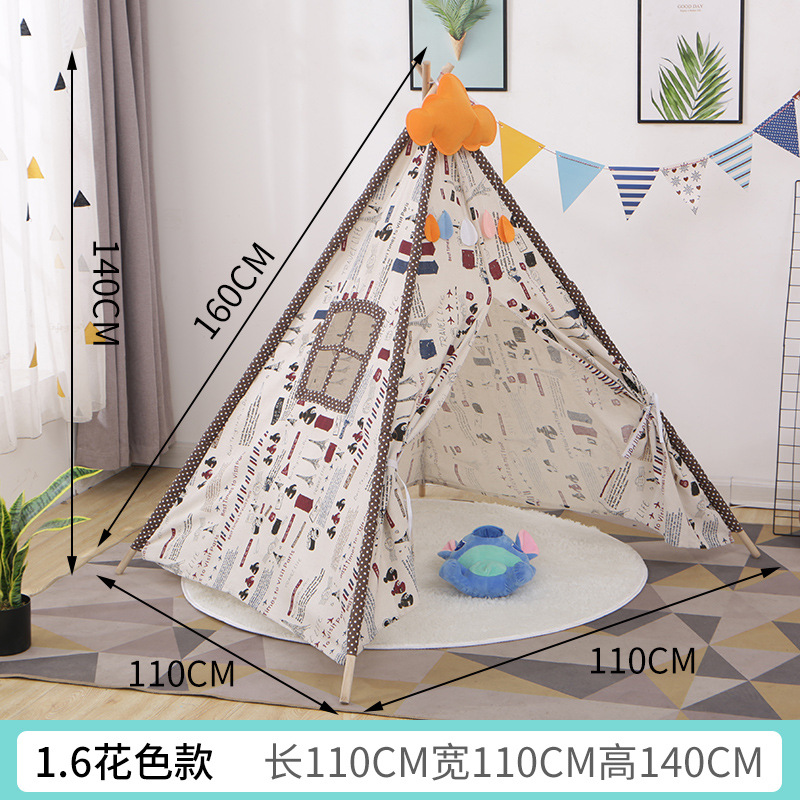 Accesorios de fotografía para niños Indio pequeña tienda de campaña casa de juegos interior Castillo princesa habitación tienda pintada a mano