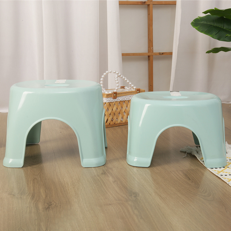 Pure color plastic chair for home wholesale thick anti-slip bathroom mat leg entrance bench children living room simple small stool