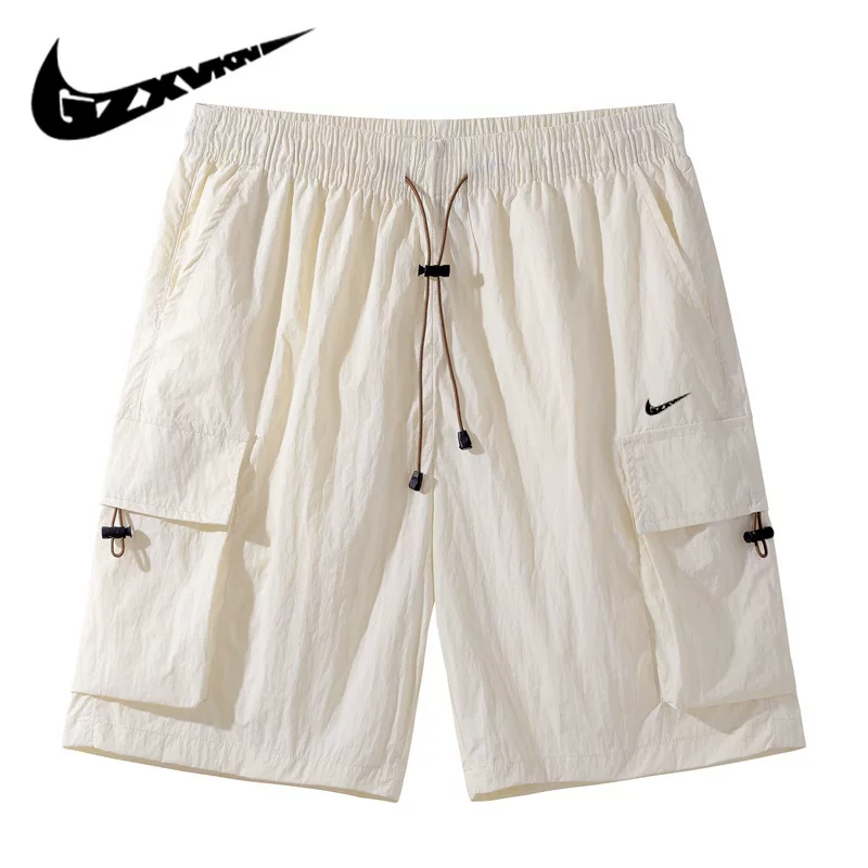 Trousers, summer silk small design breathable shorts for elementary school students for leisure, oversize