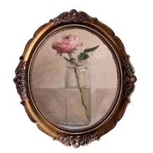 复古相框欧式轻奢小众风格花镜面可挂墙椭圆古典油画画框