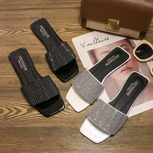 2021 Southeast Asia Running Water Brick Square Toe Flat Shoes
