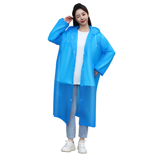 Adult-sized long-body raincoat with extended length, wider cuffs, large brim, and anti-heavy rain function, suitable for mountain climbing and hiking, convenient one-piece rain jacket.
