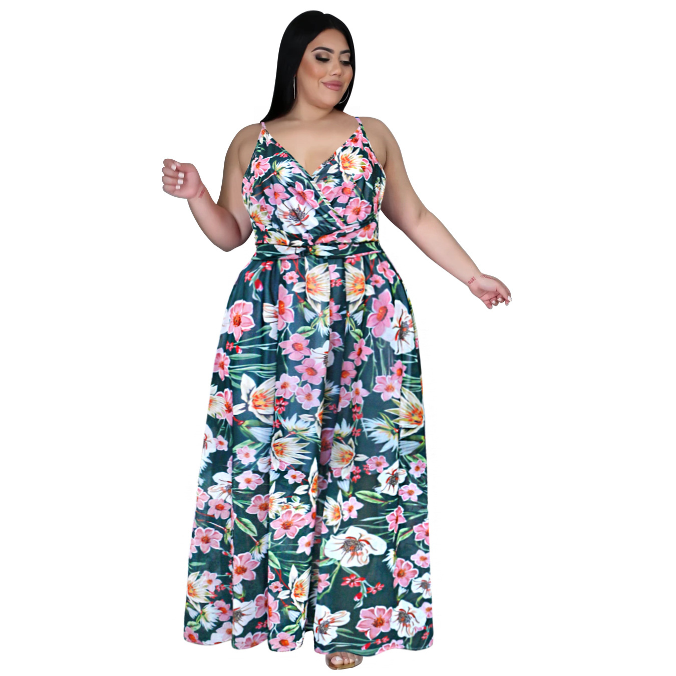 Vestido de gasa bohemio floral con honda para mujer, ropa de nihaostyles al por mayor NSBMF80105