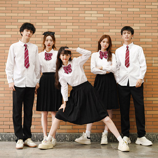 Junior High School Students' Chorus Poetry Recitation Performance Clothing College Style High School Students' Sports Meeting Class Uniform Pleated Long Skirt Suit