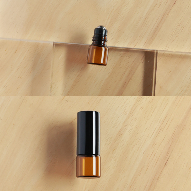 Botella roll-on para aceites esenciales cosméticos, botella marrón para aceites esenciales, botella transparente para reactivos, botella roll-on de vidrio, botella de perfume ámbar.