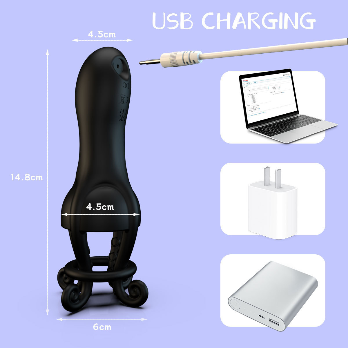 Tentacle Vibrating Penis Trainer Ring with 10 Frequencies and Tongue-Licking Prostate Stimulation — detail image 2