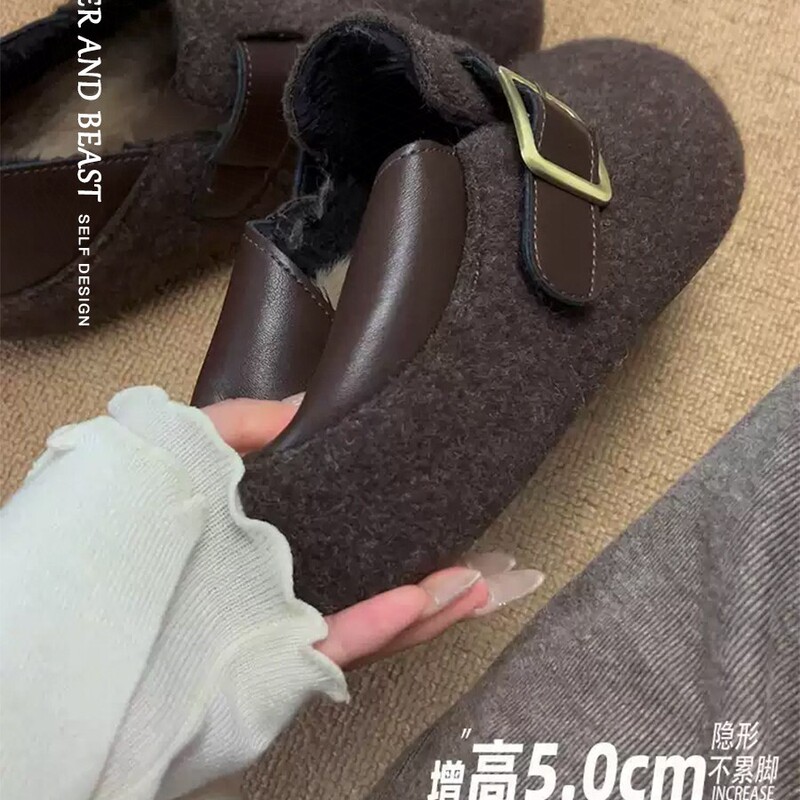 Reversible Furry Shoes for Women, Birkenstock Style, 2025 New Winter Model, with Velcro, Fleece-Lined, Warm Snow Boots, Thick-Soled Cotton Shoes Reversible Furry Shoes for Women, Birkenstock Style, 2025 New Winter Model, with Velcro, Fleece-Lined, Warm Snow Boots, Thick-Soled Cotton Shoes