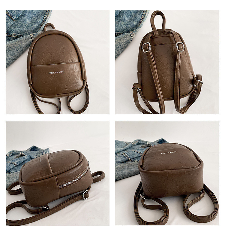 Waterproof 11 Inch Solid Color Street Women's Backpack display picture 1