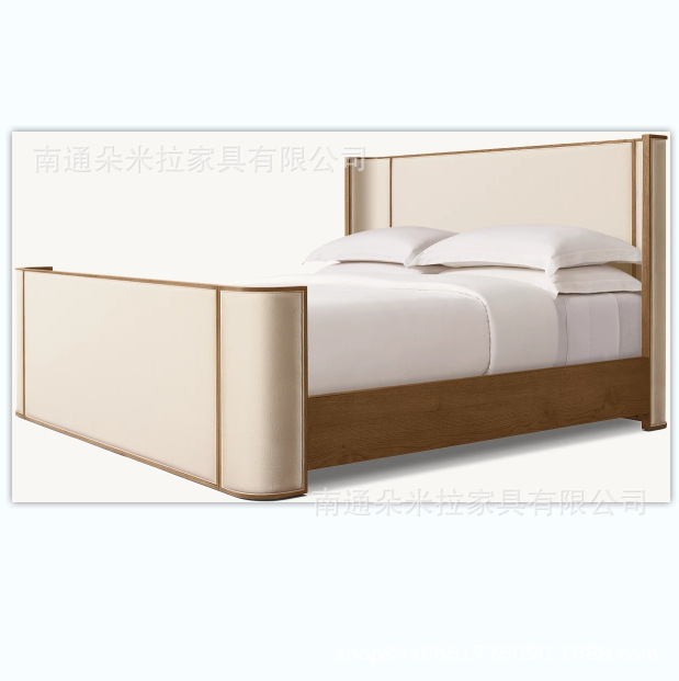 Rh American Solid Wood Classy Luxury House Room Bedroom Solid Wood Bed Queen Bed