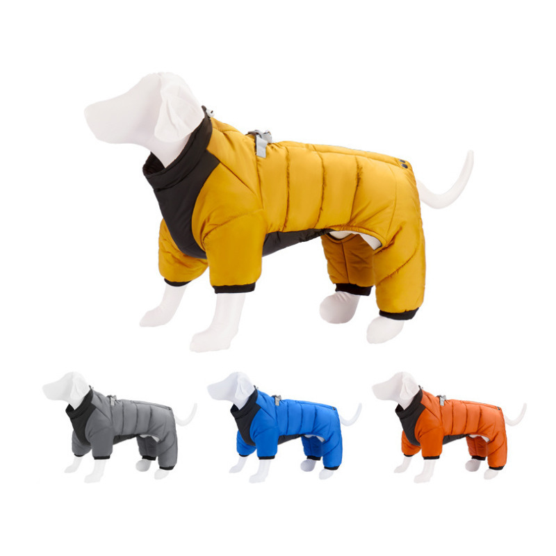 χειμερινό τετράποδο βαμβακερό παλτό για σκύλους, ζεστά ρούχα για σκύλους, αντιανεμικά ρούχα για κουτάβια, ρούχα για κατοικίδια_voghion.com