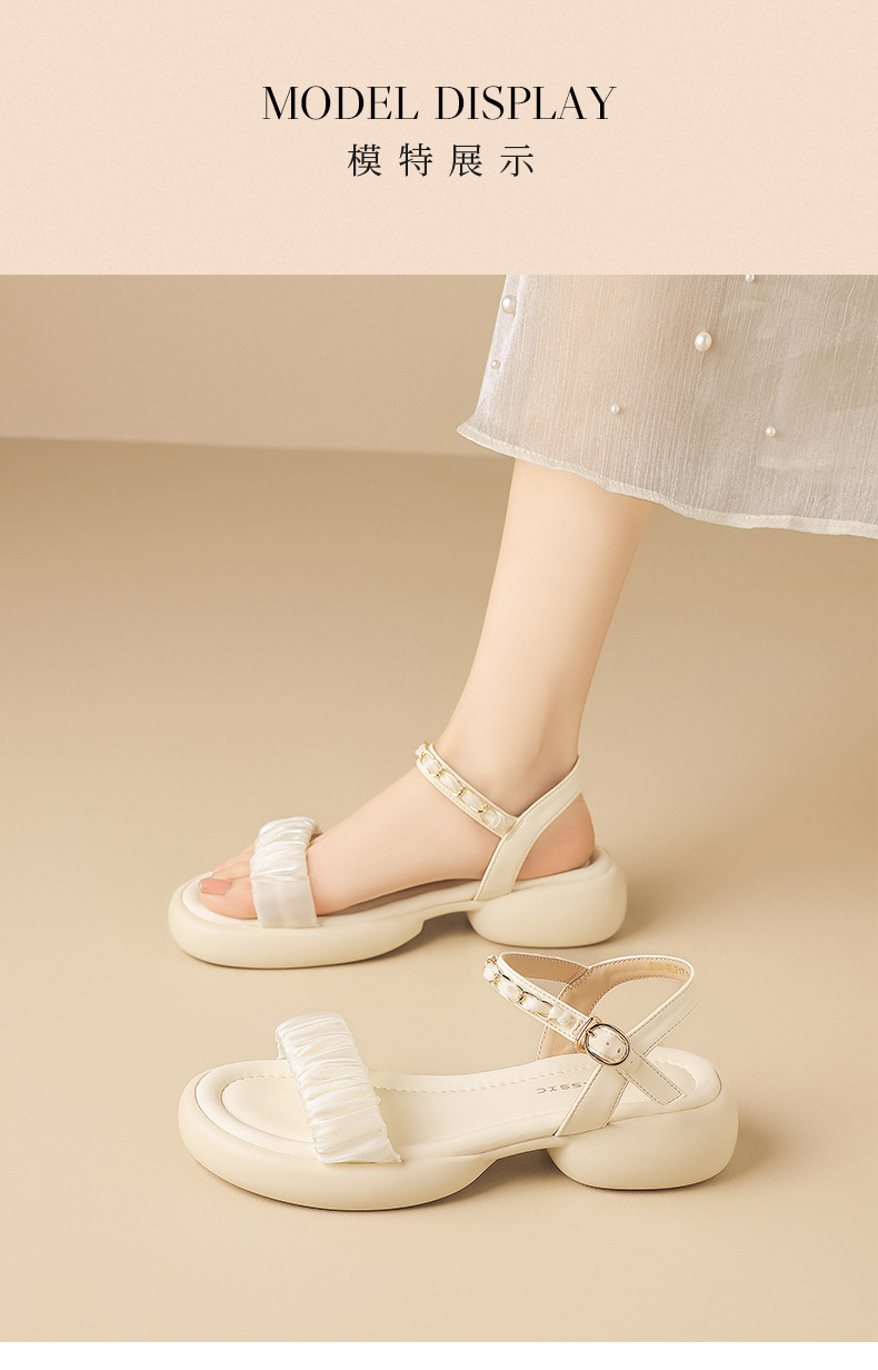 Sandal nữ quai chữ V đế dày mềm mại, chống mài mòn, đi biển thoải mái — BL717 Hạnh chi tiết 9