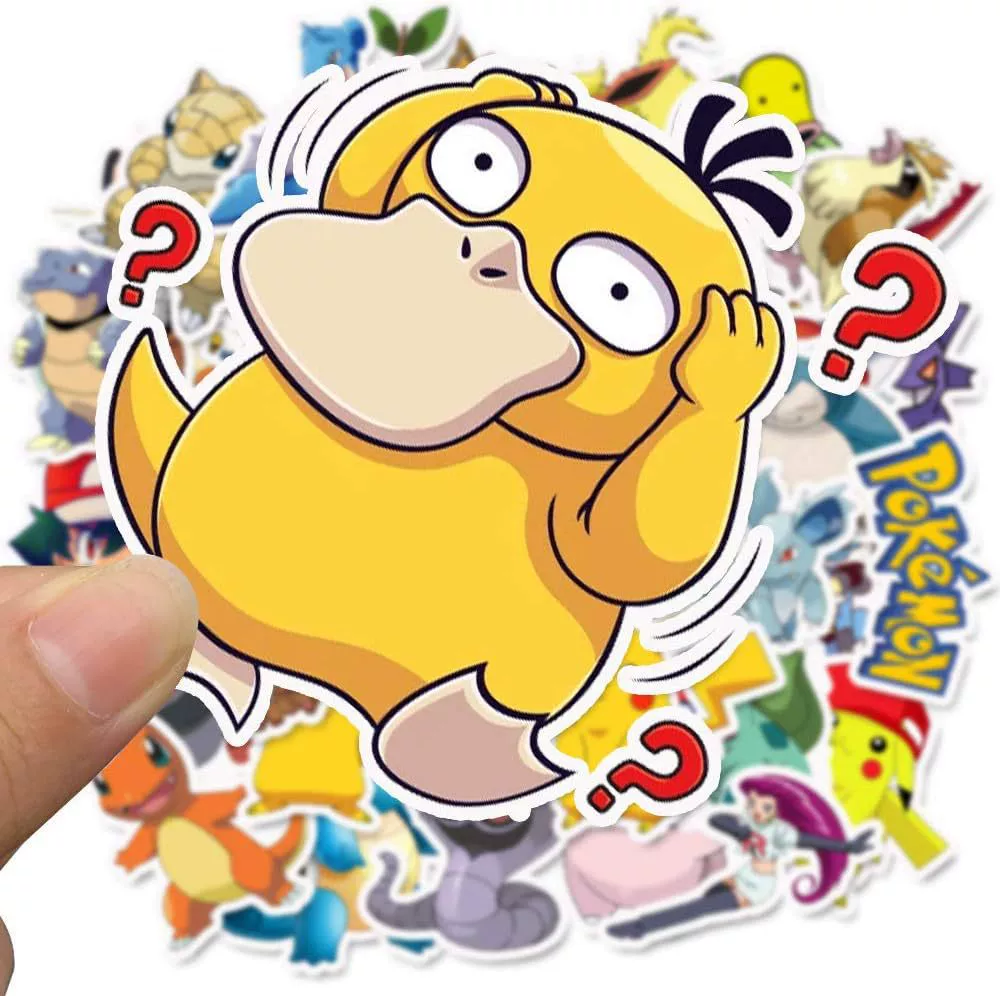 50 наклеек Pokémon для детей, милые домашние животные, граффити Pokémon, Пикачу, компьютерный чемодан