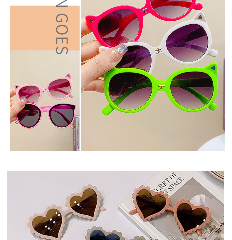 Cute Solid Color Pc Round Frame Square Oval Frame Full Frame Kids Sunglasses display picture 2