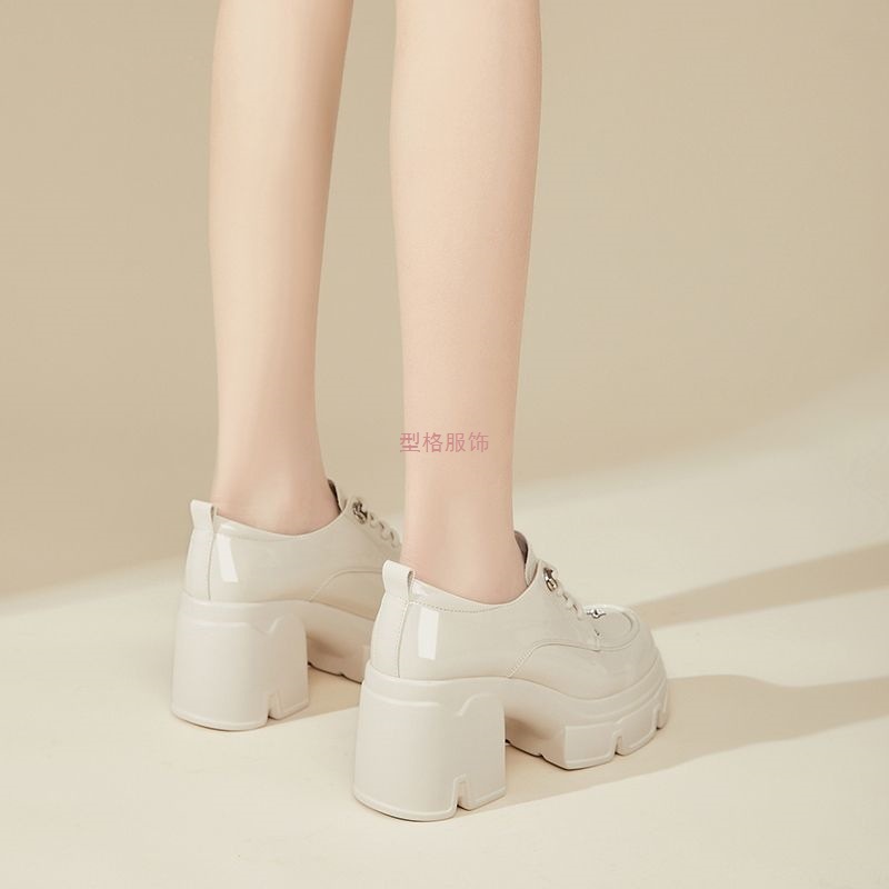 小皮鞋女配裙子2025春秋季新款高跟通勤职业女鞋小个子厚底乐福鞋|undefined