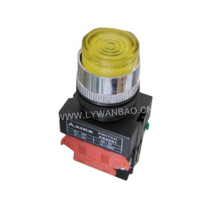 爱克斯按钮开关 AS2201-11TD 黄色带灯带自锁 12V 24V
