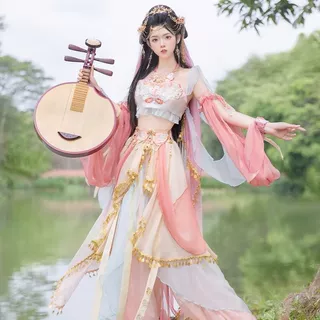 西域风敦煌飞天汉服女异域风情傣族舞蹈演出服装新款西双版纳写真