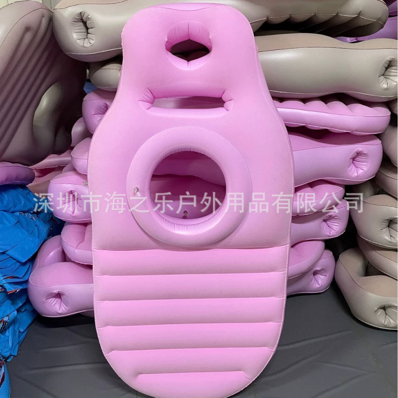 工厂现货环保PVC充气孕妇凹型床垫PVC植绒O型充气孕妇趴垫便捷式|undefined