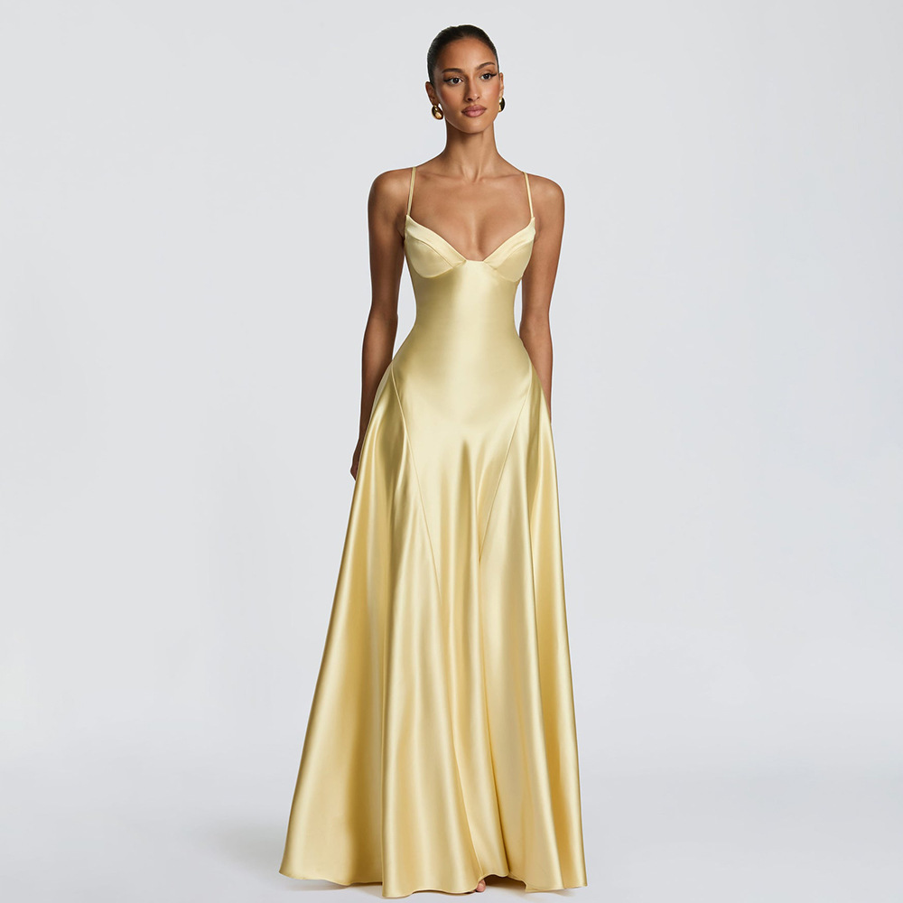 Amazon Europa y América ropa de mujer 2026 nuevo temperamento elegante temperamento de pecho bajo de alta sensación de cintura de cintura vestido de mujer image 3